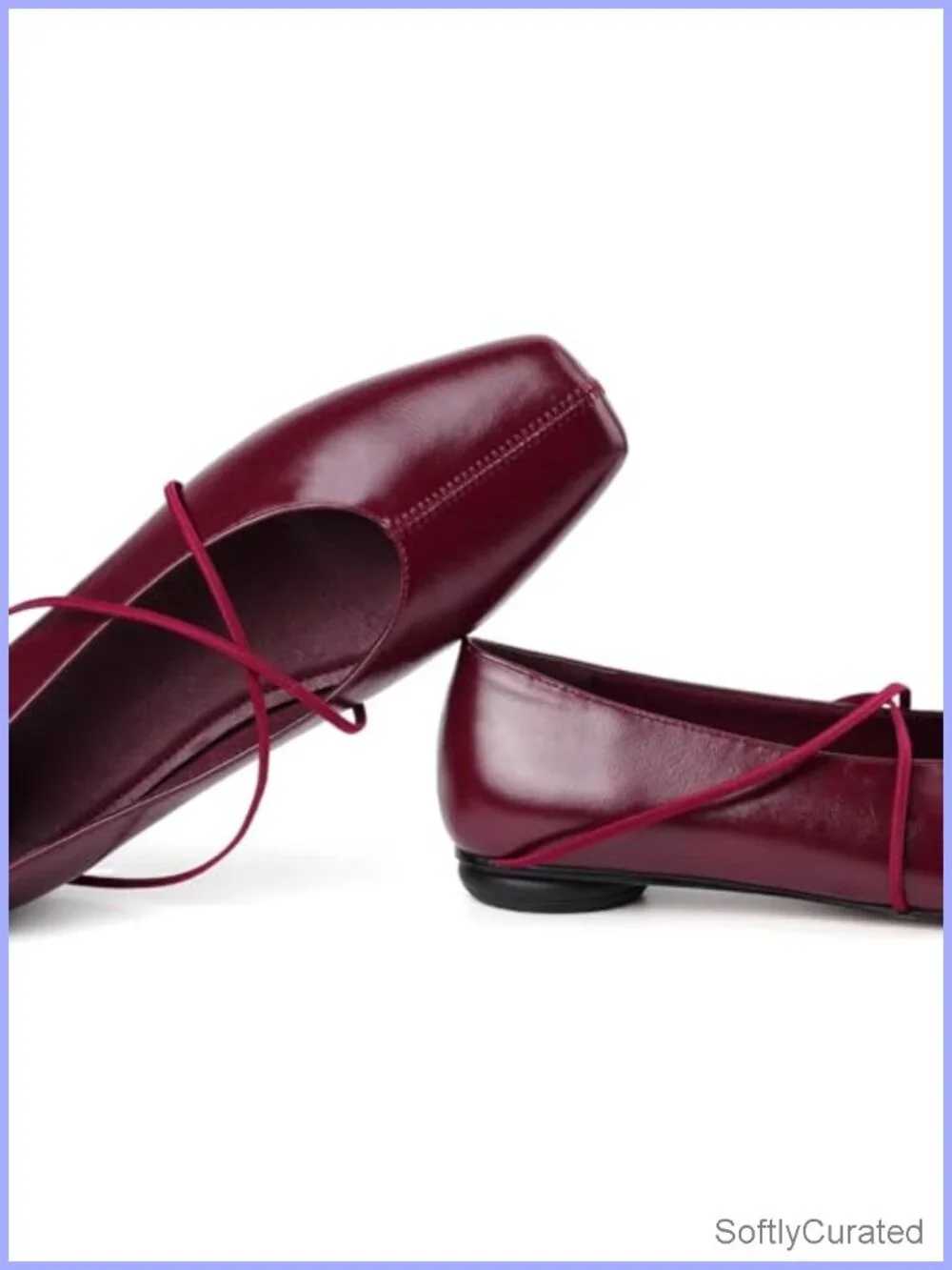 Women's Square Toe Ballet Flats Criss Cross Strap Mary Jane Slip On